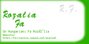 rozalia fa business card